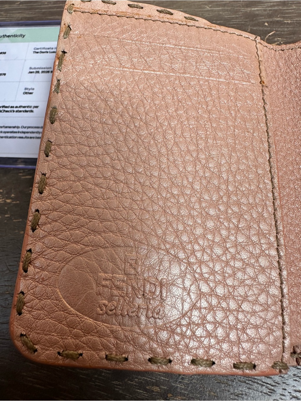 Fendi Selleria Pink Leather Tri-fold with COA - Picture 4 of 6